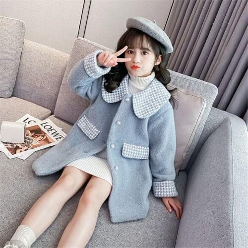 Winter Girls Woolen Jackets Kids SweetThicken Coats Children Autumn Clothes Warm Casual Kids Girls Outwear Long Jacket Parkas
