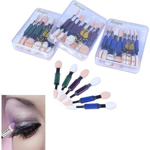 10pcs/set Sponge Stick Makeup Tool Beauty Color Random New Double Ended Eye Shadow Brush