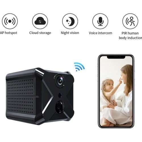 100% Wireless Home Security Mini IP Camera WiFi 1080P Full HD Battery Powered No light IR Night Vision PIR Human detection CCTV