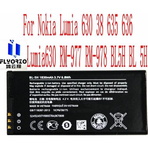 100% Brand new High Quality 1830mAh BL5H Battery For Nokia Lumia 630 38 635 636 Lumia630 RM-977 RM-978 Mobile Phone