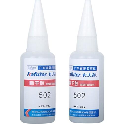 2pcs Kafuter-502 Super Glue Adhesive 3 Second Sticky Universal Glue For Metal For Metal Plastic Wood Crystal Glass Jewellery