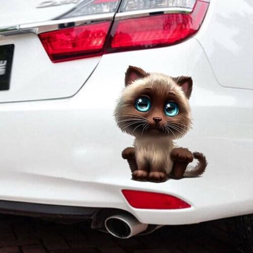 3D Cartoon Animal Cat Style Car Body Window Sticker Auto Exterior Decoration 15*18CM Decal Accessories