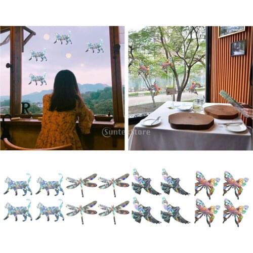 4 Pack Decorative Window Stickers, No Glue Frosted Window Film, Stained Glass Door Film, Reflective Static Cling Windows Decor