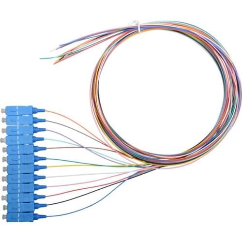 5-30Bags Fiber Optic 12 core Pigtail SC Single Mode Colour 0.9mm SC UPC APC FTTH Patch Cord Free Shipping factory wholesale