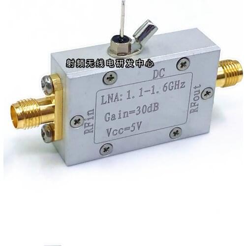 Beidou BD GPS gloness Galileo RF low noise amplifier LNA 1.1-1.6GHz 30dB