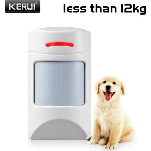 KERUI Wireless Pet-friendly Pet-Immune Animal Friendly Motion IR PIR Sensor Less than 12kg 433MHz pet Detector For Alarm System