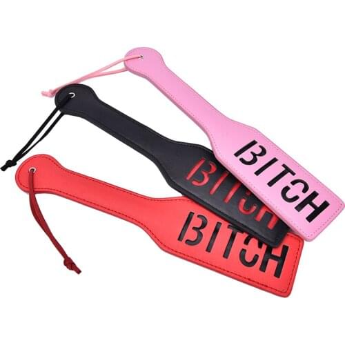 BlTCH SM Flog Spank Paddle Beat Submissive Slave Kinky Fetish BDSM Whip Torture Gear Sexy Toy Black Red Pink