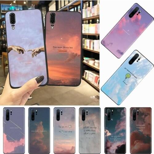Inspirational quotes text Sky Phone Case For Huawei honor Mate P 10 20 30 40 i 9 8 pro x Lite smart 2019 nova 5t
