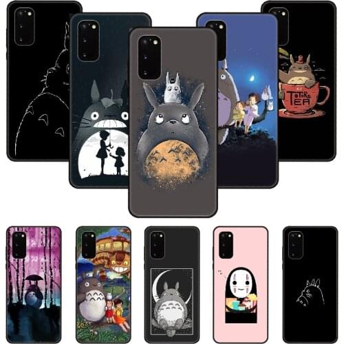 Phone Case For SamSung Galaxy S Note 10 20 7 6 9 8 Plus Edge E Ultra Lite Black Cover Hoesjes Tpu Etui 3D Bumper Ghibli Totoro