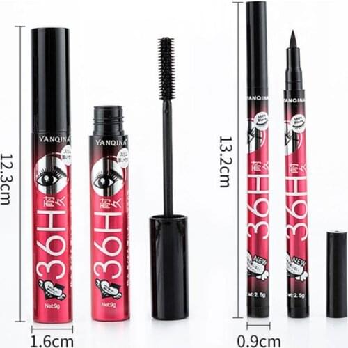Black Mascara False Eyelashes Make Up Eyes Curling Waterproof With Black Quick-dry Eyeliner Random Color New 2021 TSLM1