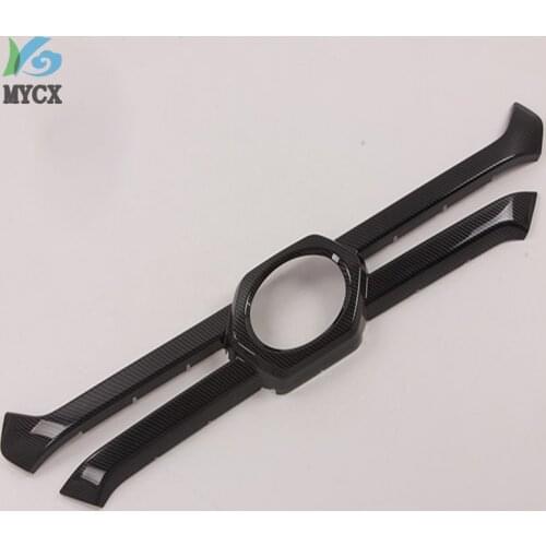 For Toyota RAV4 Adventure 2019-2020 Carbon Fiber Style ABS Front Center Grill Grille Decorative Cover Trim Strips Car Styling