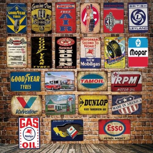 [ DecorMan ] ESSO Mobilgas AMPOL TAMOIL Motor Oil Metal TIN SIGN Custom wholesale Mural Paintings Hotel PUB Garage Decor LT-1803