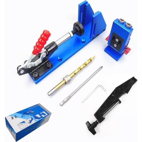 Woodworking Oblique Hole Puncher 9.5MM Hole Locator Jig Drill Bit Set for Woodworking DIY Tools XK-2