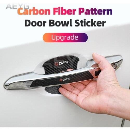 Carbon Fiber Car Door Handle Anti-Scratches Sticker Vinyl Protective Decals For Dongfeng DFM Xf Cf Lf Auto Exterior Accessories