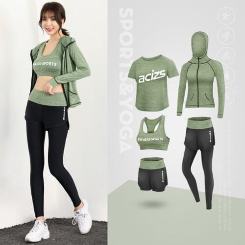 Sport Suit Women Web Celebrity Professional Gym Running Leisure Fashion Spring And Autumn Style Yoga Suit 5 sets Yoga Fashion