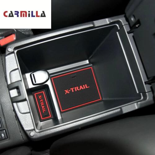 Car Gate Slot Pad Mat Anti Slip Non-slip Pads for Nissan X-trail X Trail T32 Rogue 2014- 2020 Interior Door Pad Cup Mats