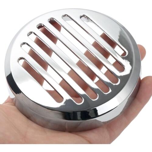 Motorcycle 9cm/3.5" Chrome Round Slotted Grille Horn Cover for Honda Cruiser Bikes Shadow VT1100/750 VT/VLX 600 VTX1300C 1800C