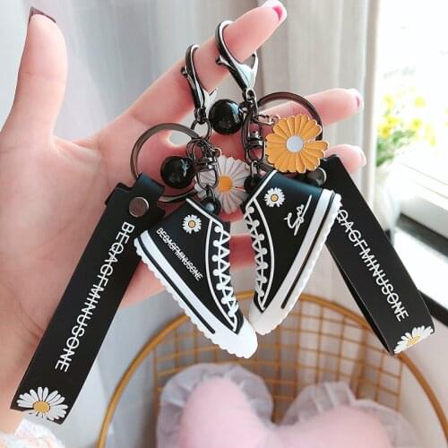 Fashion Mini Silicone Shoes Keychain Bag Charm Woman Men Kids Key Ring Gifts Daisy Sneaker Key Holder Key Chain Gifts