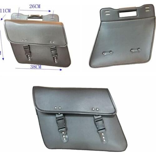 Motorcycle Capacity Luagge Side Bag Leather Saddle bag Dual Sport Bike Chopper