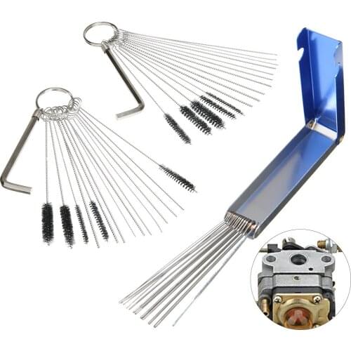 3Sets Carburetor Dirt Clean Tool Cleaner Kit + 20 Needle +13 Wires +10 Brush Carb For Carburetor For Nozzles Air Tools Cleaning