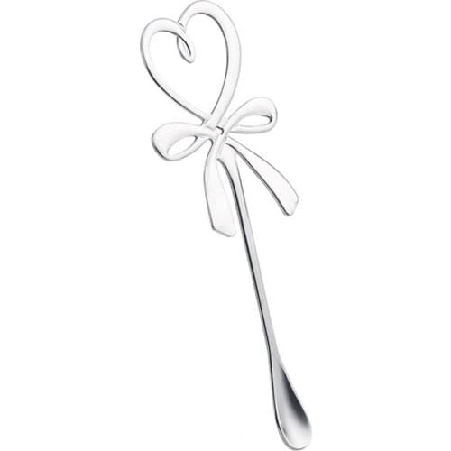 Stainless Steel Love Bow Coffee Stirring Spoon Coffee Scoop Banquet Gift Decor