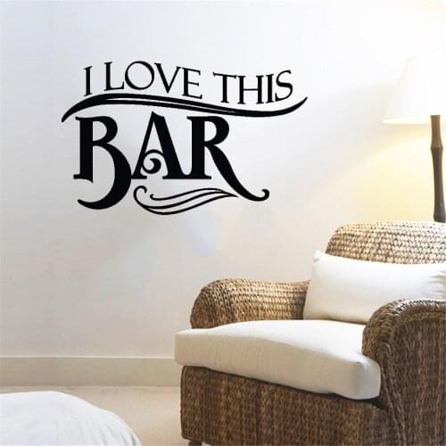 I Love This Bar Wall Decal For Kitchen Bar Drinking Quote Food And Drink Removeable Wall Decor Vinyl Wall Sticker ph491