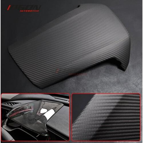 Car interior Real Carbon Fiber Dashboard Instrument Panel Cover Trim For Honda 10th Gen. Civic Type R 2017-2020