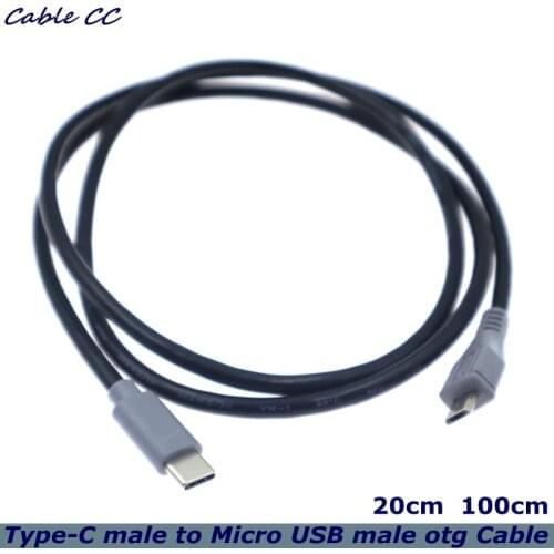20cm 100cm USB 3.1 Type C male Micro USB 5-pin B male plug converter OTG adapter lead data cable for mobile Macbook high quality