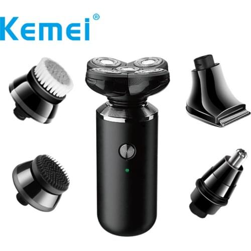 Kemei Rechargeable Electric Men Razor 5 in 1 Beard Trimmer Nose Hair Trimmer Facial Cleaner