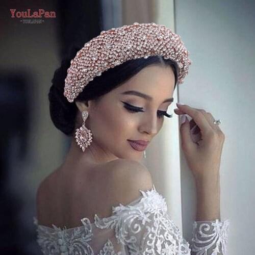 TOPQUEEN HP362 Bridal Headbands Handmade Bohemian Headpiece Wedding Forehead Hair Band Party Hair Accessories Women Hairband