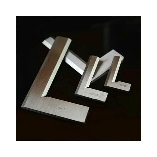 Drop shipping Stainless Steel Silver Tone 125x80mm Bladed 90 Degree Angle Try Square Ruler