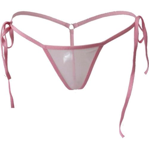 Sexy lingerie femme underwear women panties ropa interior femenina tanga thong Netting transparent String Frenulum Adjustable