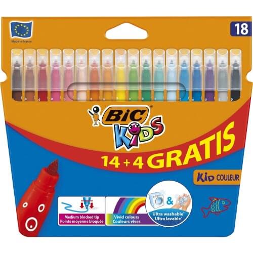 SERESSTORE Bic Kids Couleur (Ultra Washable) Felt Crayons 14 + 4 Colors-stationery-stationary-markers-journal-pastel-stationery