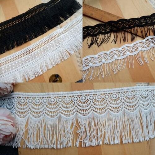Retro ethnic tassel milk silk clothing lace stitching fabric clothes skirt lengthening decorative material accessories