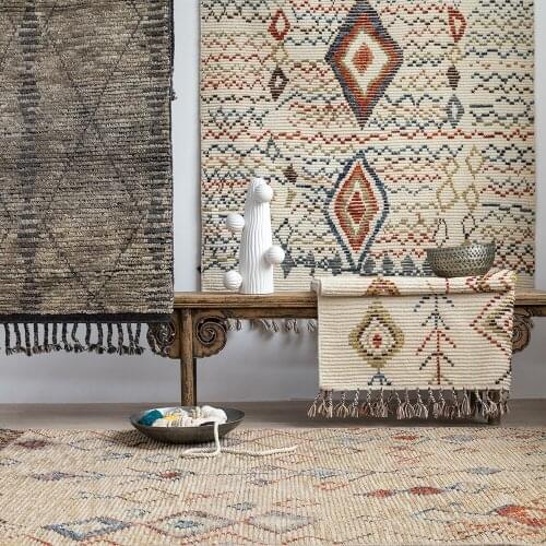 Wool kilim Floral carpets Cover Woven runner room floor decoration geometric Navajo Tribal wool knitting carpets
