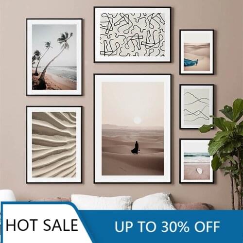 Scandinavian Desert Abstract Nature Landscape Canvas Painting Poster Nordic Wall Art Picture home decoration accessories