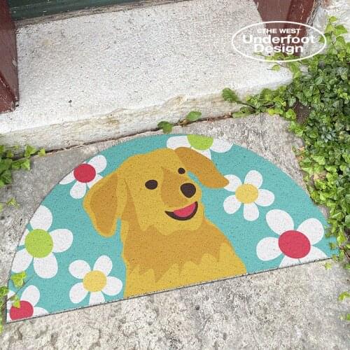 Modern Cartoon Dog Home Door Mat Carpet PVC Anti-slip Mat Custom Can Be Cut Entrance Doormat Hallway Silk Loop Porch Mat Carpet