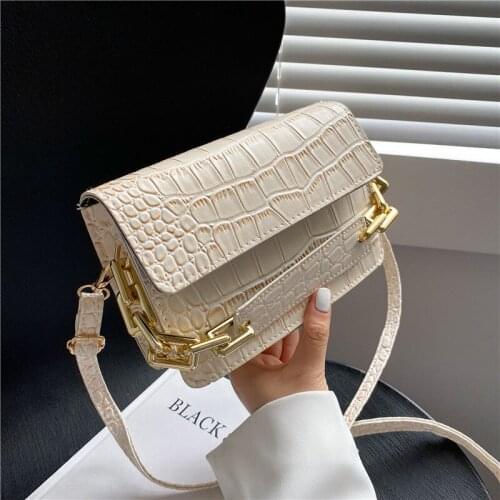 Crossbody Bag Women Handbag Shoulder Bag Female Designer Purse Chain Retro Fashion 2021 PU Leather All-match Crocodile Pattern