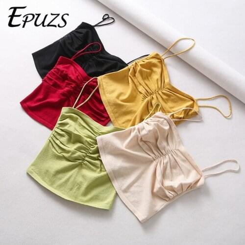 Camisole top bustier crop top women sleeveless sexy cropped feminino summer tops 2019 streetwear Black yellow bralette crop top