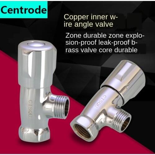Triangle valve 4 points copper valve body ceramic valve core water heater valve switch cold and hot water through valve