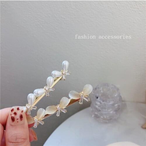 Fashion Women Rhinestone crystal Barrette hairpin flowers Hair Clips Girls delicate Ponytail Hair Accessories wholesale