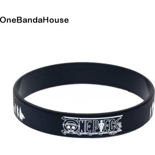1PC One Piece Silicone Wristband Printed Logo for Animation Fans Gift