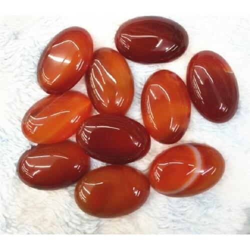 10PCS Nature Carnelian Stone Cabochons Oval Shape 10x14MM 13x18MM 18x25MM 20x30MM Beads Accessories Jewelry Components