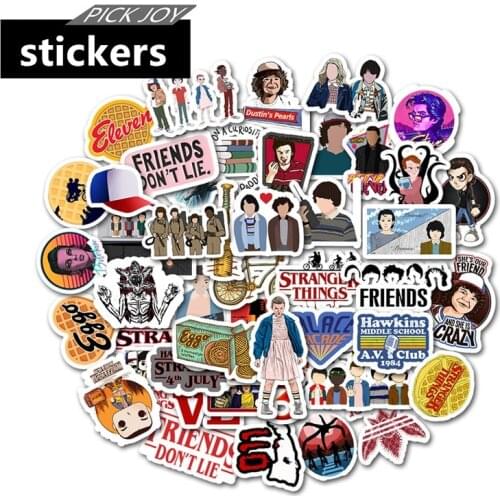 50PCS Stranger Things Waterproof Stickers DIY Motorcycle kateboard Luggage Guitar Cool Stickers Decal Classic Toy Gift for Kids