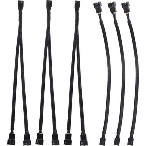 6 Pieces PWM Extension Cable, 4 Pin PWM Fan Extension Cable, PWM Fan Y Cables, PWM Fan Splitter