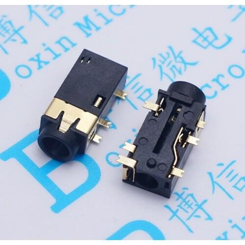 60pcs amplifier connector PJ-342 311 4.0 3 + 3 headphone jack 3.5 SMT 6P headphones on four 6-pin SMD headphone jack