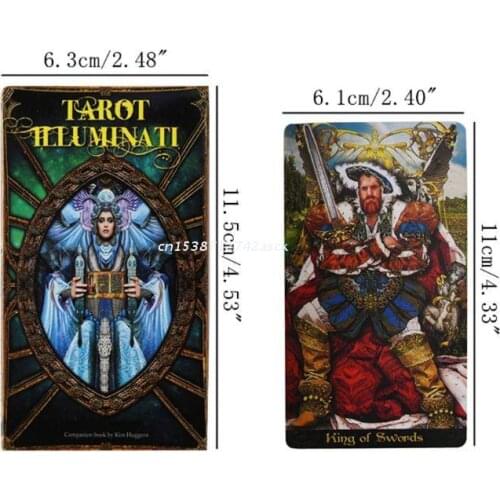 77JE Tarot Illuminati Kit 78 Cards Deck Divination Fate Family Party Board Game Toy