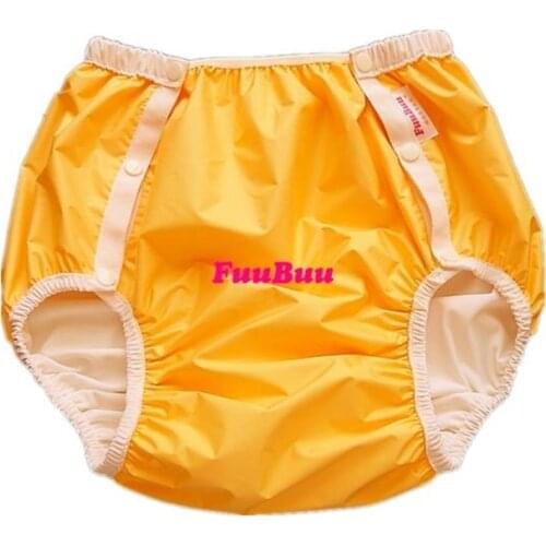 Free Shipping FuuBuu2214-Yellow-XXL Adult Diaper/ incontinence pants/ diaper changing mat/ABDL