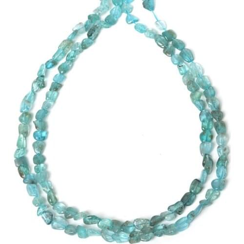 5-8mm Apatite Straight Hole Stone Beads 38cm/str Approx 65pcs Natural Stone Chips Beads For Jewelry Making Bracelet Necklace DIY