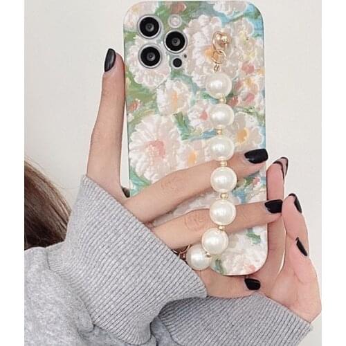 Pearl Bracelet Phone Cases for iphone 12 Pro Max 11 Pro Max X XS XR 7 8 Plus SE 2020 12 mini Chain Wristband Soft Cover